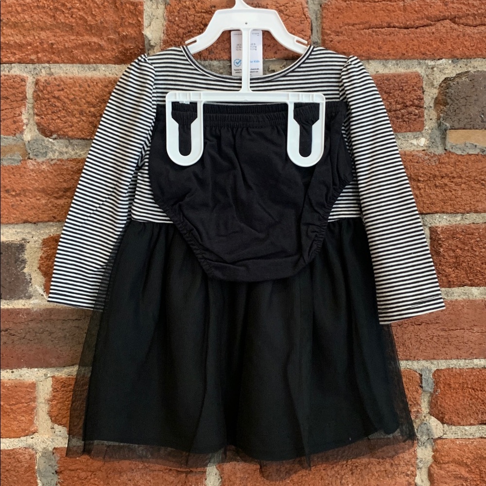 🖤 NWT Striped Cat Dress w/ Tulle Skirt & Diaper Cover - Carter’s - 12M 🖤 - Picture 12 of 12
